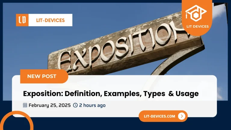 An illustration showing the importance of exposition in literature, featuring examples from various media