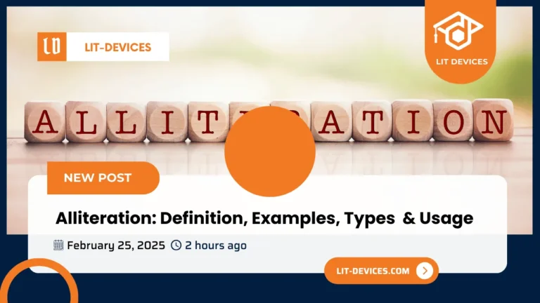 An illustration of alliteration with the example 'Peter Piper picked...'.